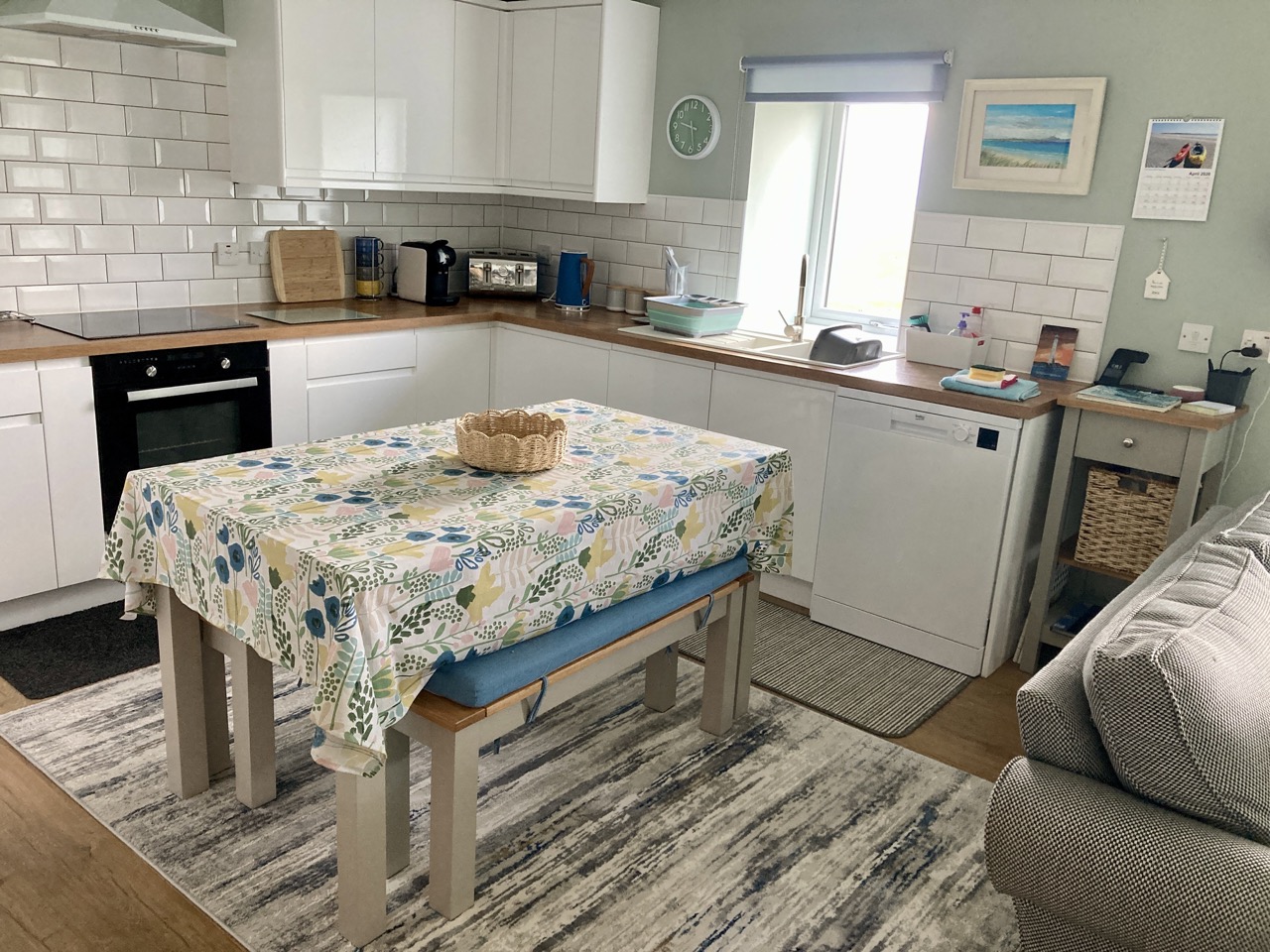 Modern cottage kitchen with dining table
